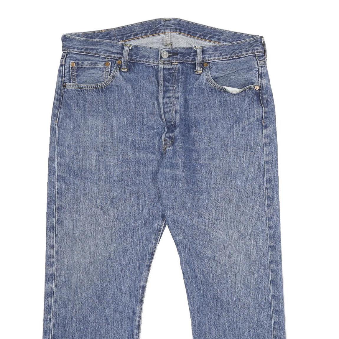 LEVI'S 501 Mens Jeans Blue Classic Straight Denim Medium W36 L26 Button