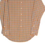 POLO RALPH LAUREN Mens Orange & Blue Check Shirt M Casual Cotton Blend Long