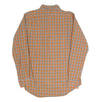 POLO RALPH LAUREN Mens Orange & Blue Check Shirt M Casual Cotton Blend Long