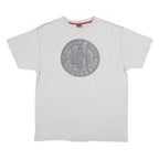 NAUTICA Mens Grey Authentic Denim Jeans Co Graphic T-Shirt L Short Sleeve Crew