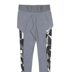 NIKE Womens Joggers Grey & Black Geometric XS W26 L28 Dri-Fit Slim Tapered