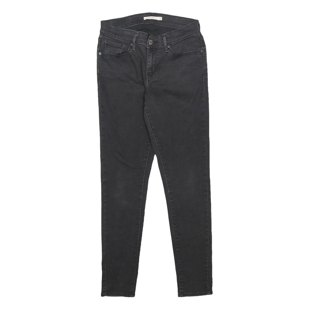 LEVI'S Womens Jeans Black Slim Skinny Denim W28 L30 Zip Cotton Blend Stretch