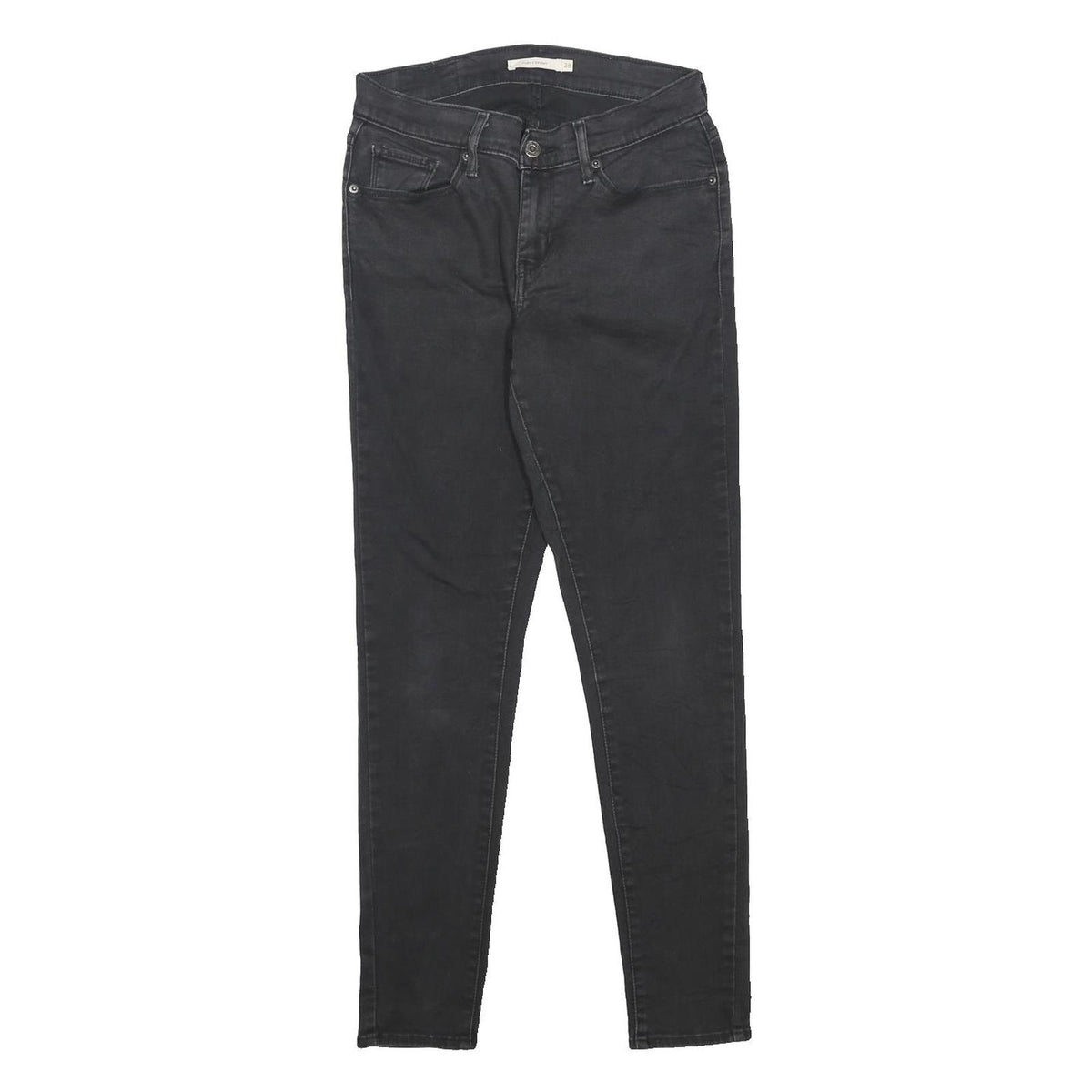 LEVI'S Womens Jeans Black Slim Skinny Denim W28 L30 Zip Cotton Blend Stretch