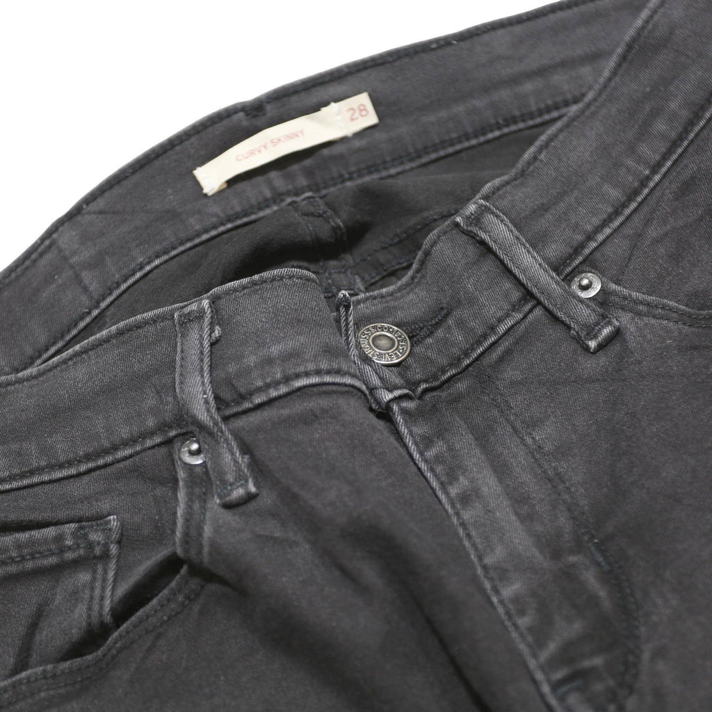LEVI'S Womens Jeans Black Slim Skinny Denim W28 L30 Zip Cotton Blend Stretch
