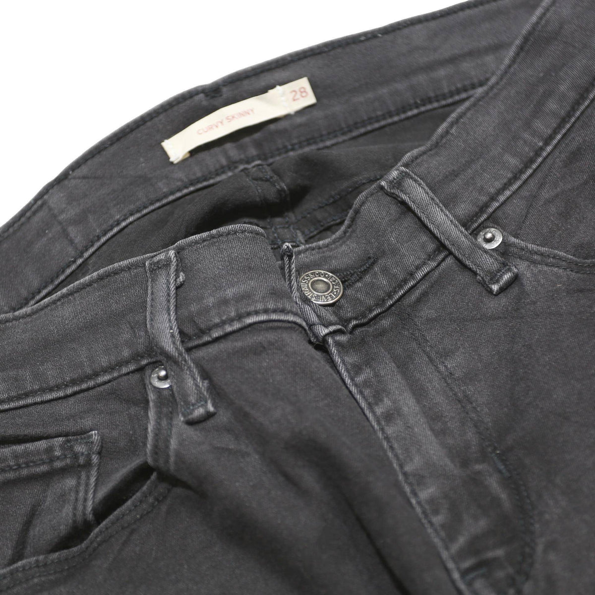 LEVI'S Womens Jeans Black Slim Skinny Denim W28 L30 Zip Cotton Blend Stretch