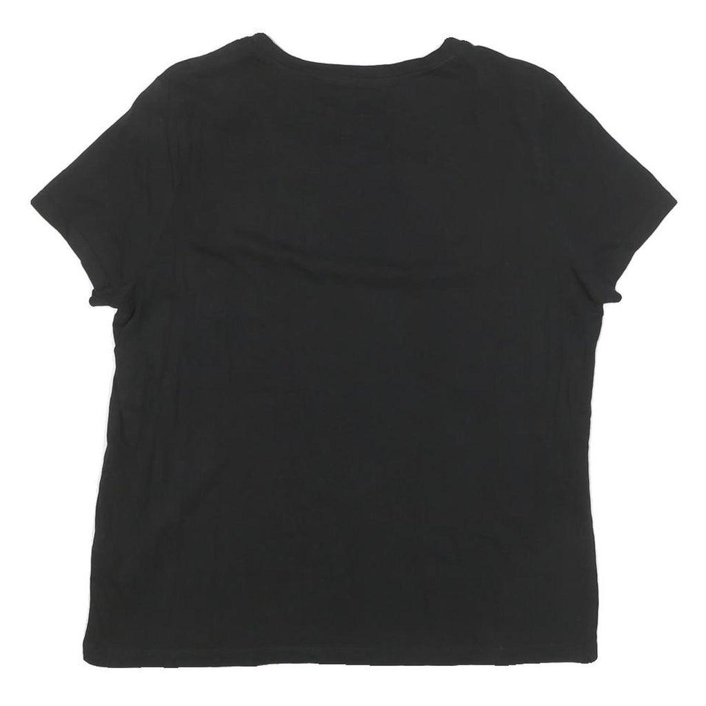 NAUTICA Womens Black Graphic T-Shirt L Short Sleeve Crew Neck Cotton Blend
