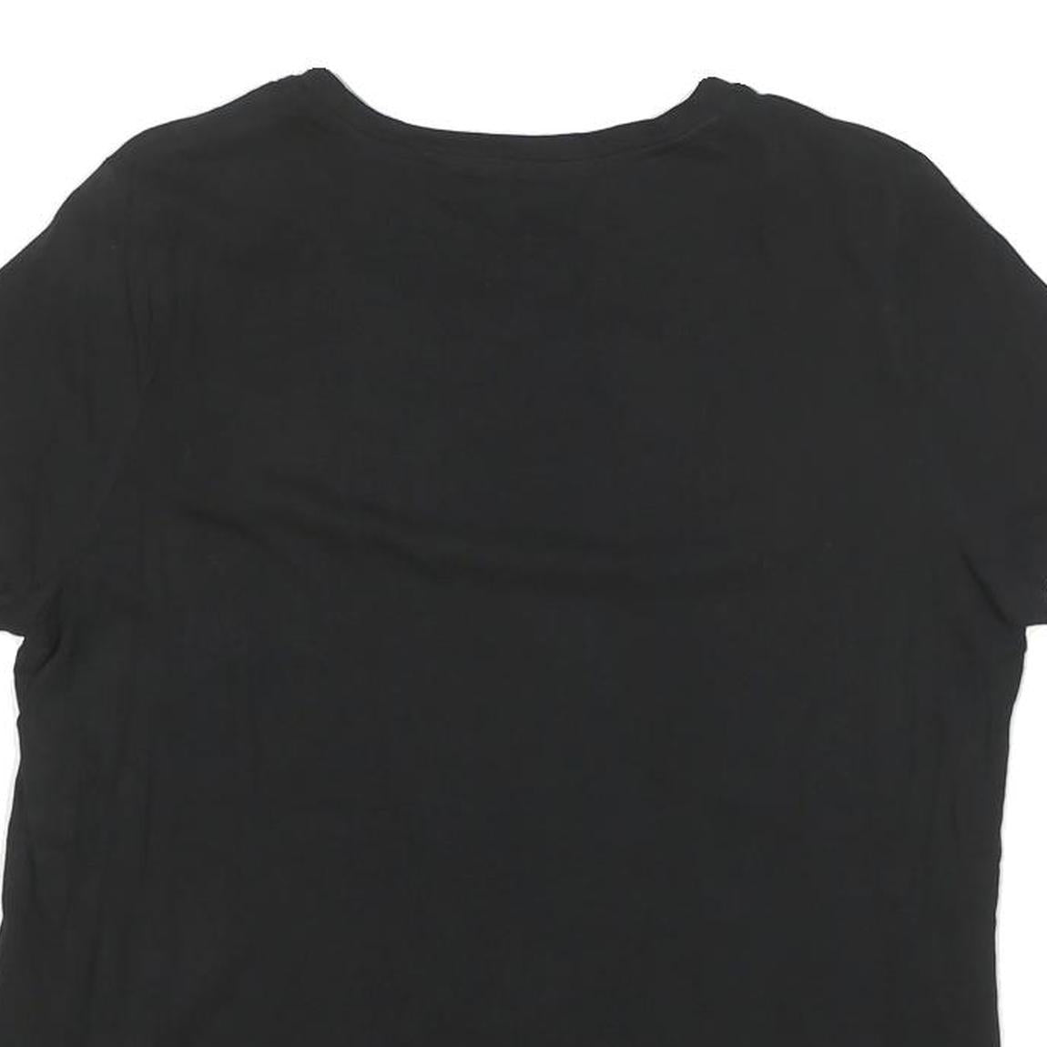 NAUTICA Womens Black Graphic T-Shirt L Short Sleeve Crew Neck Cotton Blend