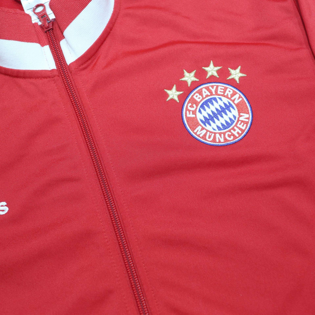ADIDAS Mens Red FC Bayern Munchen Track Jacket L Polyester Zip Plain