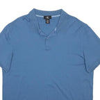 CALVIN KLEIN Mens Blue XL Basic Cotton Short Sleeve Polo Shirt Classic Collar