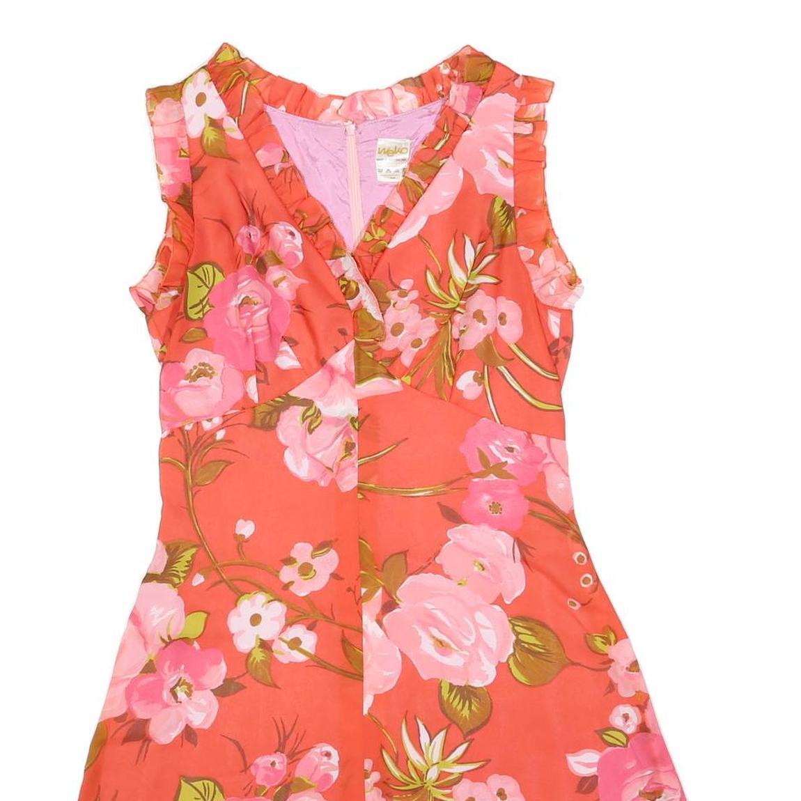 WEKO Womens Red Floral Day Woven Sleeveless Short Dress Size S