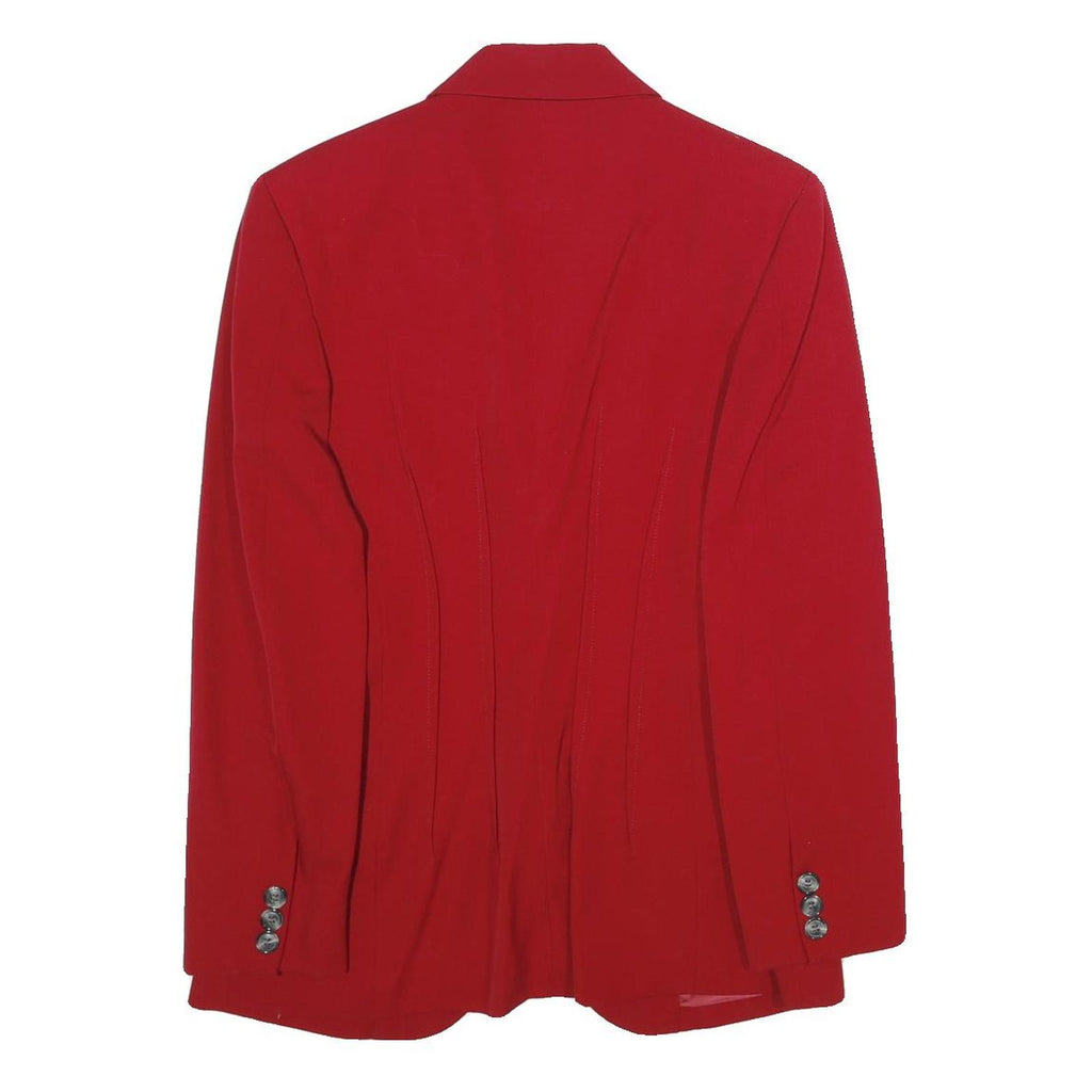 OLIVER Womens Red Wool Button Jacket UK 8 Classic Tailored Blazer Style