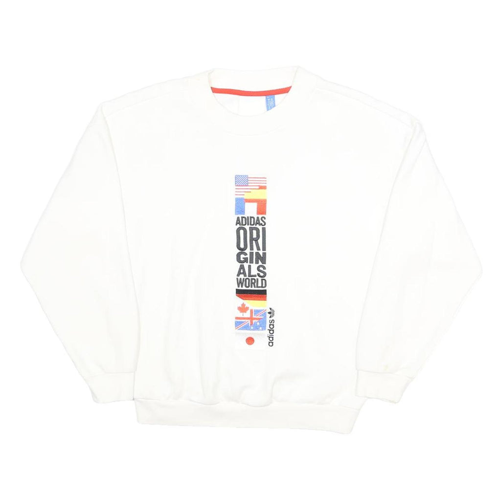 ADIDAS Originals Archive White Crew Neck Sweatshirt Womens  UK 6