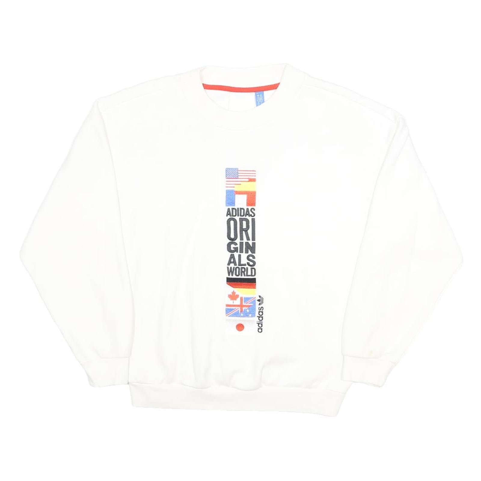 ADIDAS Originals Archive White Crew Neck Sweatshirt Womens  UK 6