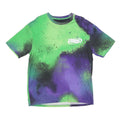 Mens Green & Purple Graphic T-Shirt L Short Sleeve Crew Neck Chaotic System