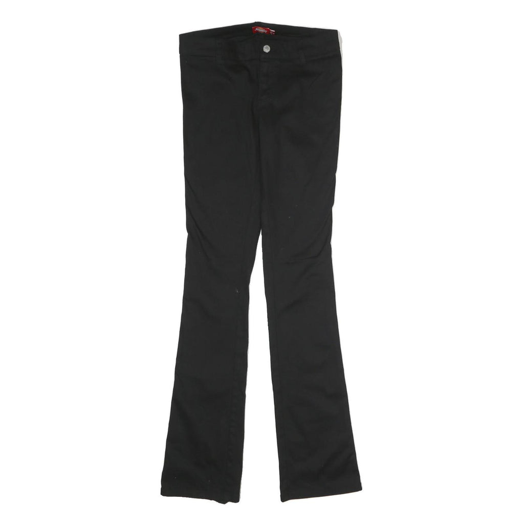 DICKIES Womens Cotton Blend Black Slim Bootcut Trousers W28 L33 Workwear