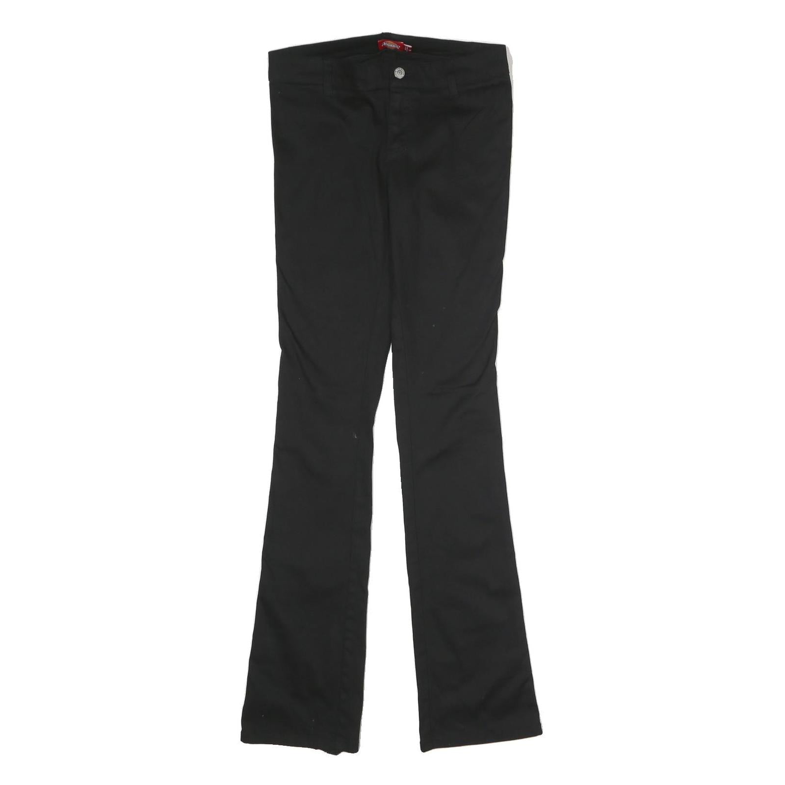 DICKIES Womens Cotton Blend Black Slim Bootcut Trousers W28 L33 Workwear