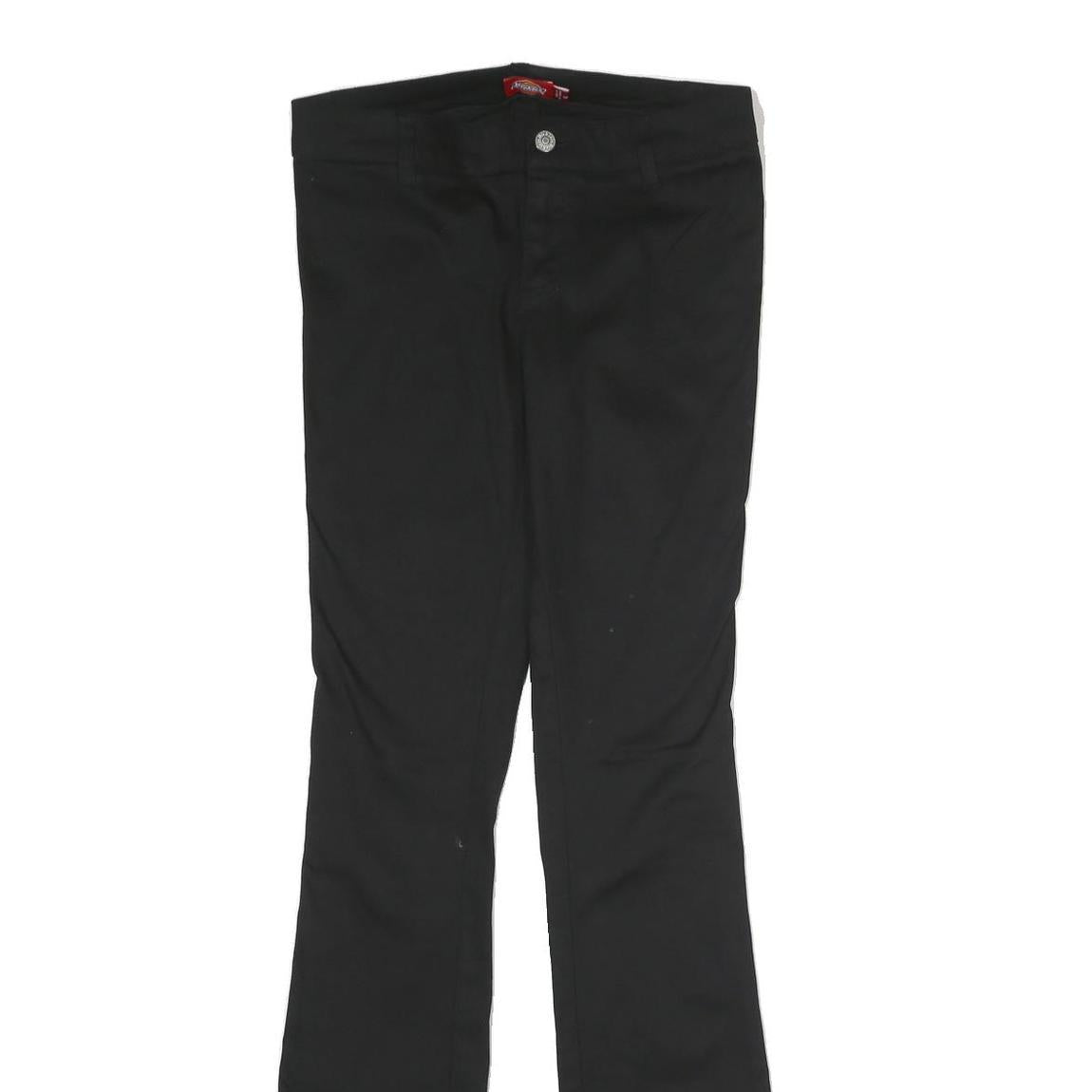 DICKIES Womens Cotton Blend Black Slim Bootcut Trousers W28 L33 Workwear