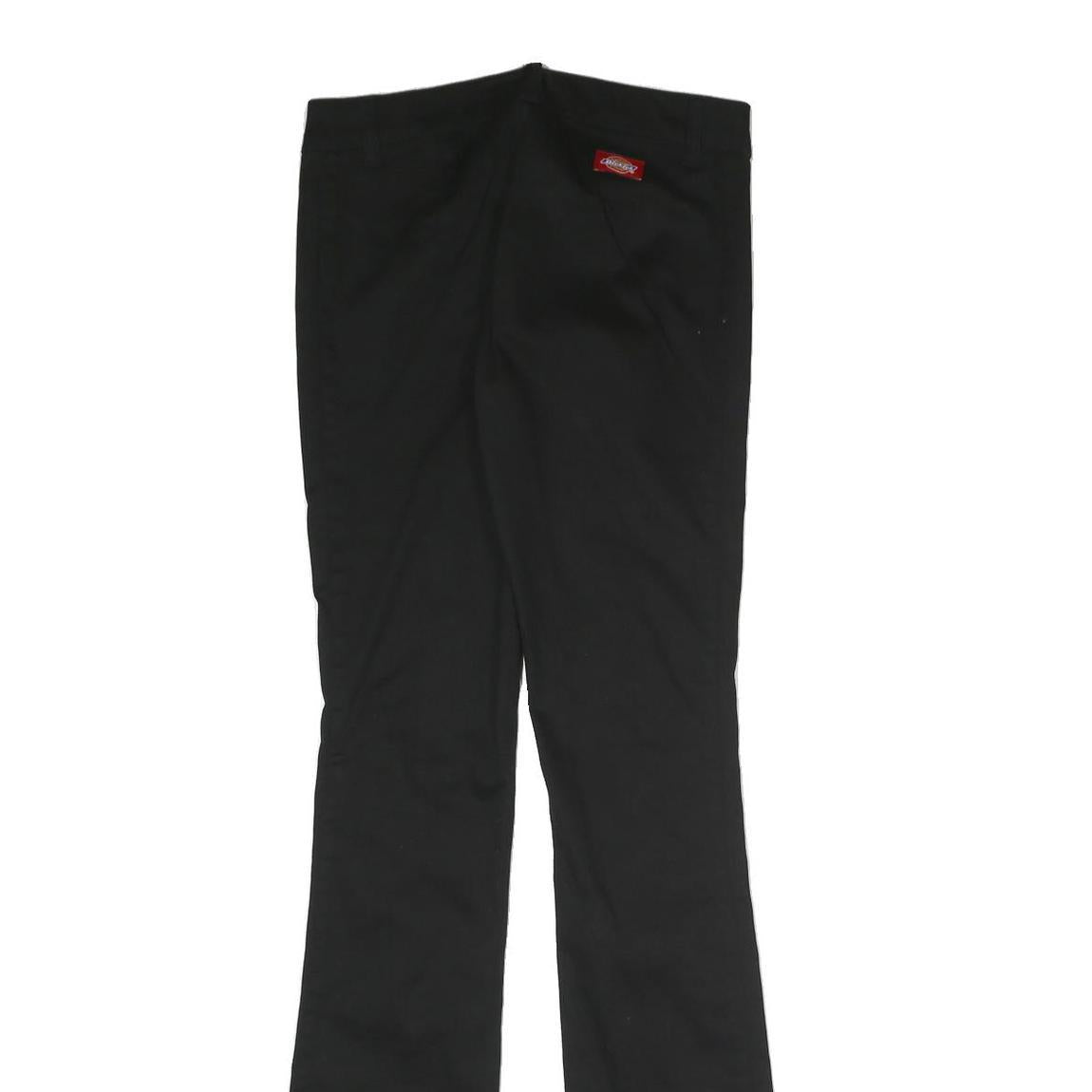DICKIES Womens Cotton Blend Black Slim Bootcut Trousers W28 L33 Workwear