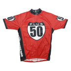 Mens Red & Black Modern L Short Sleeve Round Neck Graphic T-Shirt Plus50