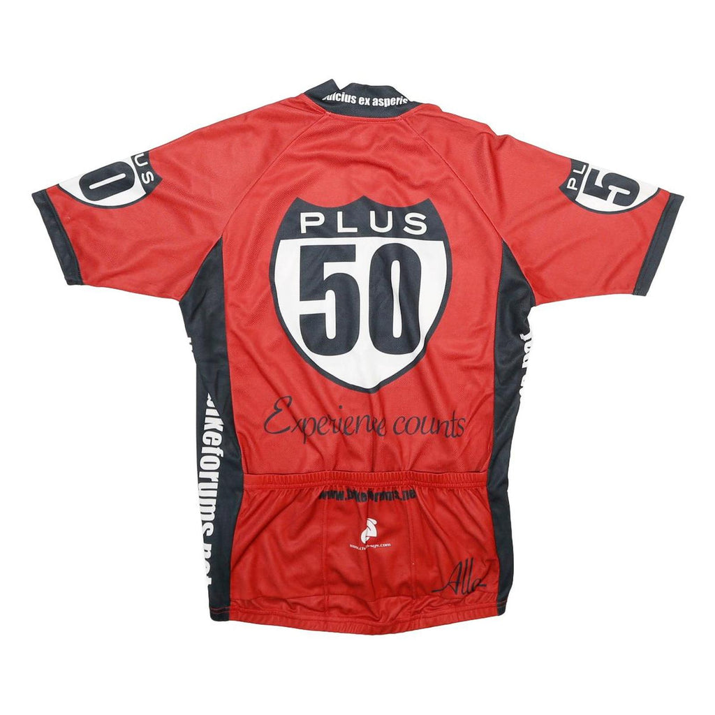 Mens Red & Black Modern L Short Sleeve Round Neck Graphic T-Shirt Plus50