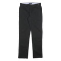 TOMMY HILFIGER Mens Cotton Blend Black Slim Straight Trousers W30 L32 Classic
