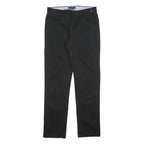 TOMMY HILFIGER Mens Cotton Blend Black Slim Straight Trousers W30 L32 Classic