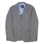 PIERRE CARDIN Mens Grey Wool Blend Blazer Jacket L Woven Tailored Button Closure