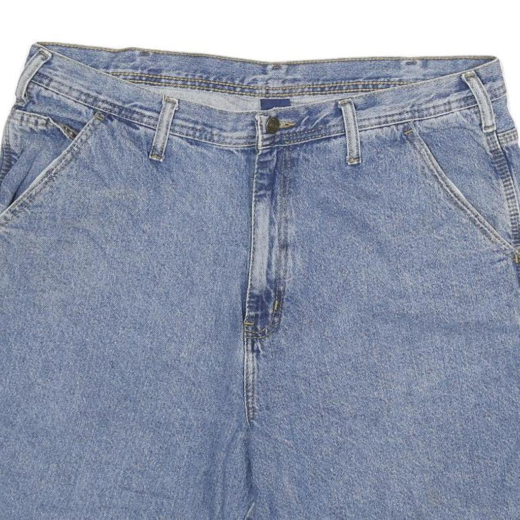 Mens Blue Denim Casual Shorts 3XL W38 Cotton Blend Comfortable Fit