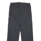 Mens Cotton Blend Black Regular Fit Cargo Trousers W30 L30 Button Closure