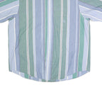 NAUTICA Mens Blue & Green Striped Cotton Shirt XL Button Down Casual Summer