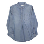 COLLINE Womens Blue Denim Shirt Long Sleeve Collared S Casual Button Front