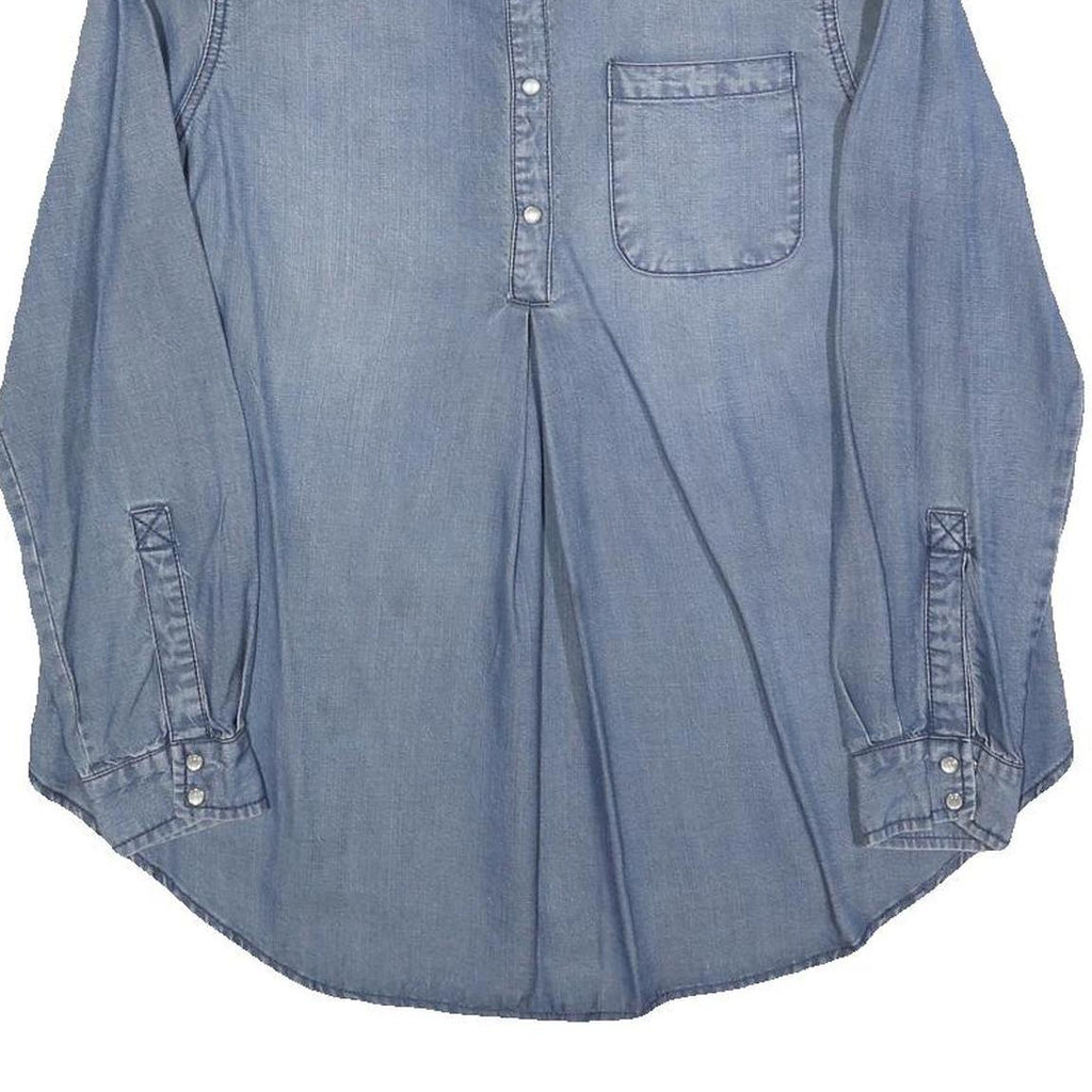 COLLINE Womens Blue Denim Shirt Long Sleeve Collared S Casual Button Front