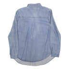 COLLINE Womens Blue Denim Shirt Long Sleeve Collared S Casual Button Front