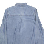 COLLINE Womens Blue Denim Shirt Long Sleeve Collared S Casual Button Front