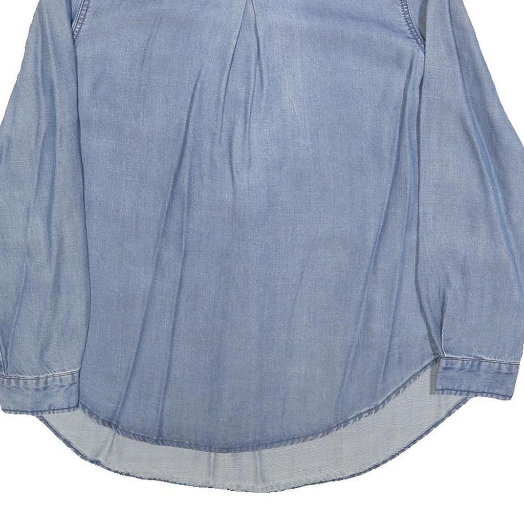 COLLINE Womens Blue Denim Shirt Long Sleeve Collared S Casual Button Front