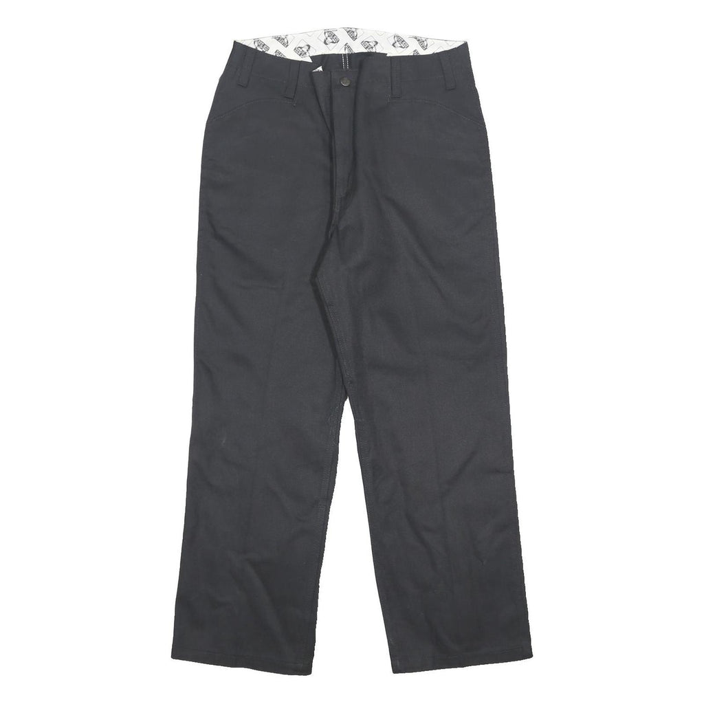 BEN DAVIS Mens Cotton Blend Black Relaxed Straight W36 L30 Workwear Trousers Zip