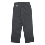 BEN DAVIS Mens Cotton Blend Black Relaxed Straight W36 L30 Workwear Trousers Zip