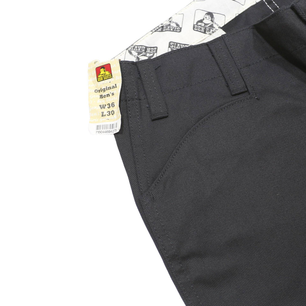 BEN DAVIS Mens Cotton Blend Black Relaxed Straight W36 L30 Workwear Trousers Zip