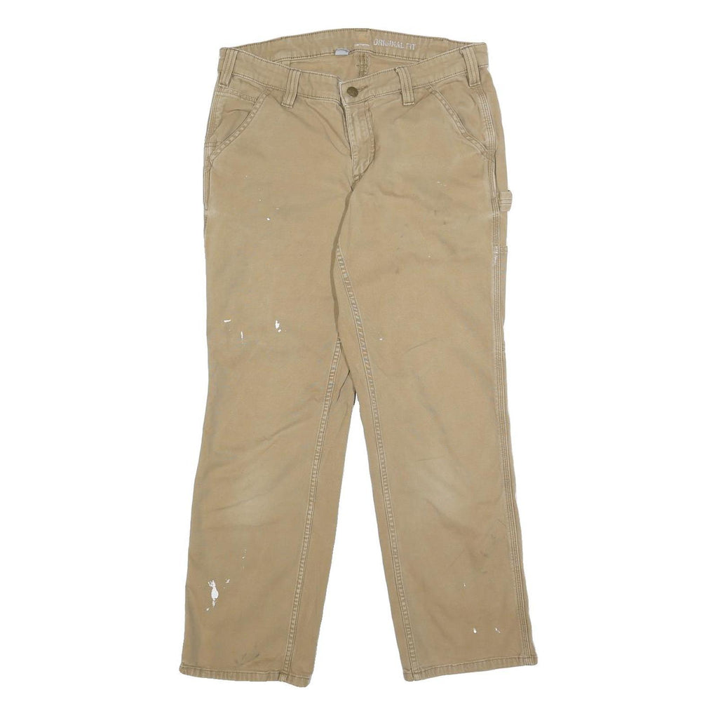 CARHARTT Womens Cotton Blend Beige Regular Fit Straight Leg Trousers W30 L27