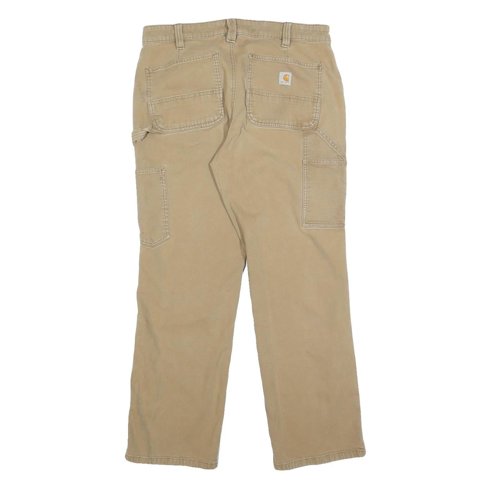 CARHARTT Womens Cotton Blend Beige Regular Fit Straight Leg Trousers W30 L27