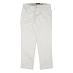 DOCKERS Mens Cotton Blend Beige Regular Fit Straight Leg Trousers W30 L28 Zip