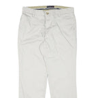 DOCKERS Mens Cotton Blend Beige Regular Fit Straight Leg Trousers W30 L28 Zip