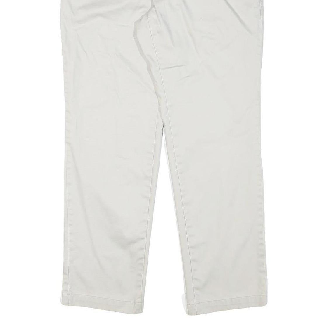 DOCKERS Mens Cotton Blend Beige Regular Fit Straight Leg Trousers W30 L28 Zip