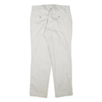 DOCKERS Mens Cotton Blend Beige Regular Fit Straight Leg Trousers W30 L28 Zip