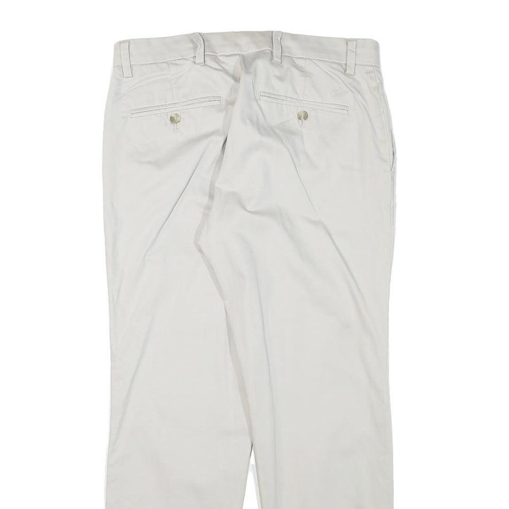 DOCKERS Mens Cotton Blend Beige Regular Fit Straight Leg Trousers W30 L28 Zip