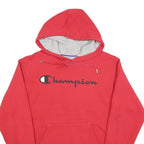 CHAMPION Mens Red Pullover Hoodie S Cotton Blend Jersey Drawstring Kangaroo
