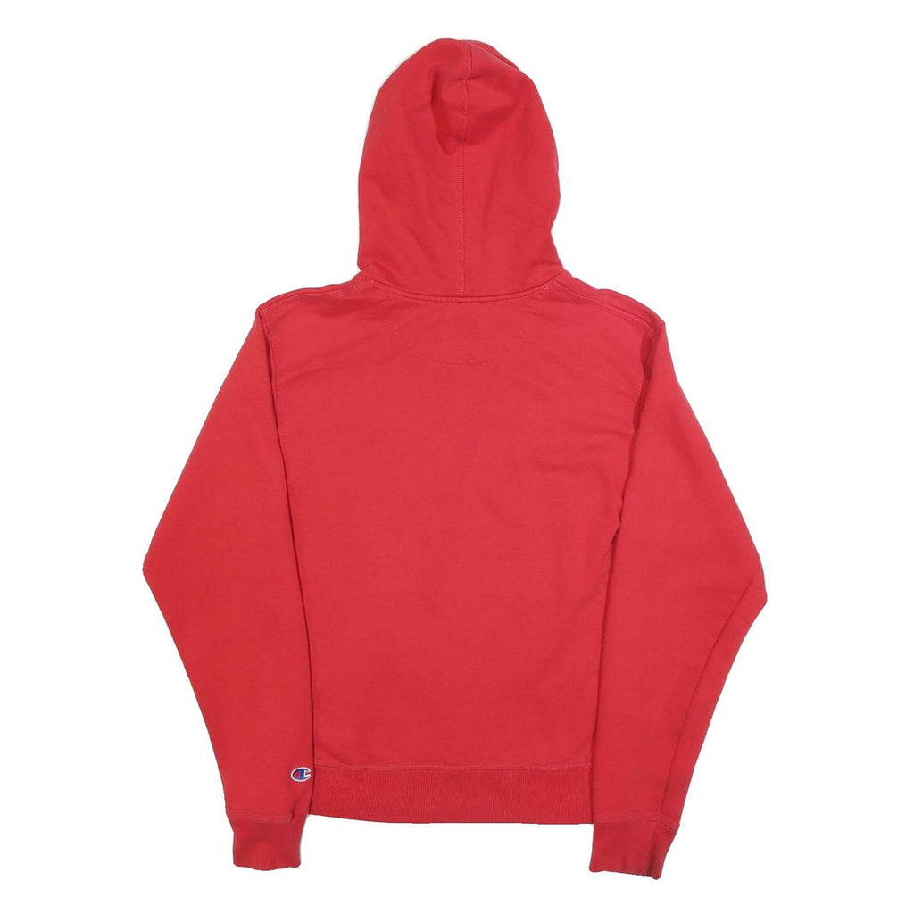 CHAMPION Mens Red Pullover Hoodie S Cotton Blend Jersey Drawstring Kangaroo