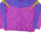 NIKE Womens Purple & Gold Classic Track Jacket M Polyester Blend Retro Swoosh