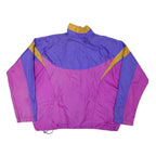 NIKE Womens Purple & Gold Classic Track Jacket M Polyester Blend Retro Swoosh