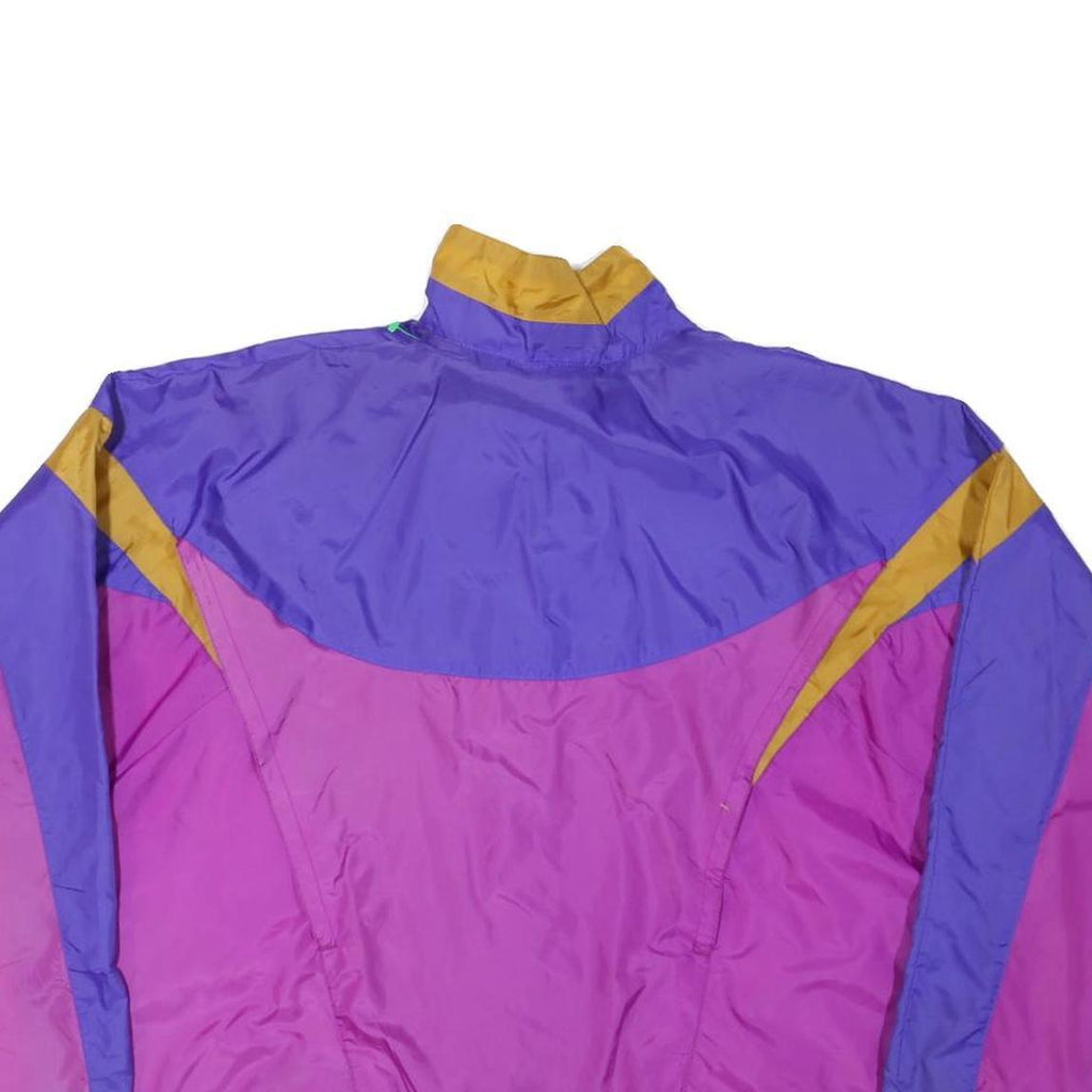 NIKE Womens Purple & Gold Classic Track Jacket M Polyester Blend Retro Swoosh